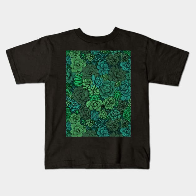 Succulent garden in green Kids T-Shirt by katerinamk